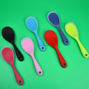 1Pcs Handle Silicone Rice Spoon Food Grade Safety Material Heat Resistance Non-Stick Spoons Kitchen Helper Cooking Tools HKD230810