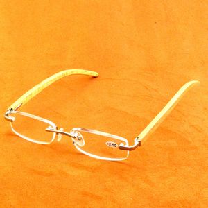 Sunglasses Frames Natural Bamboo Wood Temples Frame Antifatigue Resin Rimless Reading Glasses 075 1 125 15 175 2 To 4 230823
