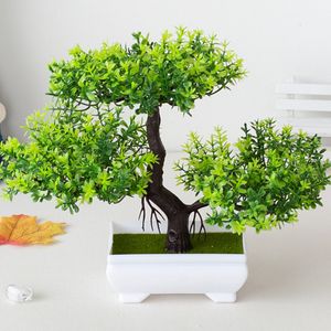 Faux Floral Greenery Artificial Plastic Plants Bonsai Small Tree Pot Fake Plant Potted Flower Home Room Table Decoration Garden Arrangement Ornaments 230823