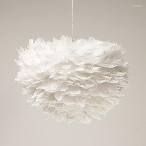Pendant Lamps Lights Modern Feather Bedroom Light XUYIMING