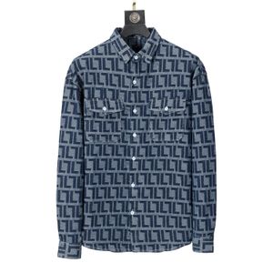 Chemises de créateurs pour hommes Chemises en denim Hawaii Chemise habillée Impression de lettres Motif unisexe Boutonné Ourlet de haute qualité Vestes en denim Manteau de mode