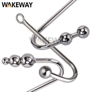 Бруки трусики Wakeway Anal Hook из нержавеющей стали игрушки секс для мужчины металлическая дилататор простаты Massager Устройство целомудрити