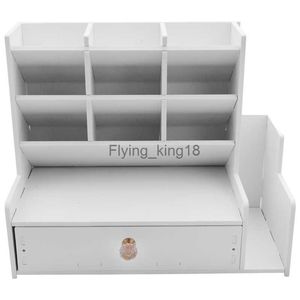 Organizador do White Desk Diy Pen Pen Box Desktop Stationary Storage Rack para o escritório em casa da escola HKD230812