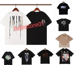 2023 Designer T-Shirt Amirs Shirt Casual Tees Kurzarm Hip Hop Herren Herren T-Shirts Damen gedrucktem Modemann Luxus Streetwear Sommer Männer W1