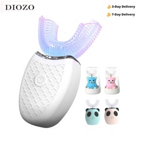 Toothbrush 360 Degrees Intelligent Automatic Sonic Electric Toothbrush U Type 4 Modes Tooth Brush USB Charging Tooth Whitening Blue Light 230824