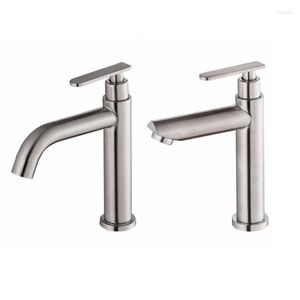 Bathroom Sink Faucets Stainless Steel Single Cold Water Tap Quickly Open Type Basin Faucet Deck Mount Rust And Corrosion Resistance