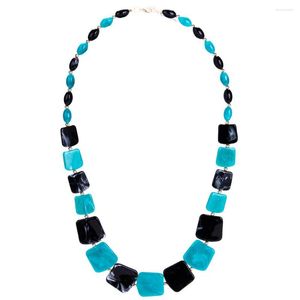 Anhänger Halsketten Ahmed Maxi Statement Lange Perlen Collier Fashion Spring Acryl Geometrische Kragen Halskette für Frauen