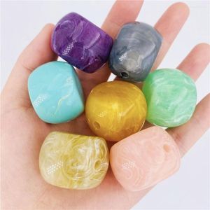 BEADS CHARM FATHA ACRYLIC Big Drum Shapes Marble Pattern para fazer jóias Diy Bracelet Colar Colar Family Party Decoration