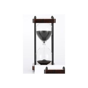 Other Clocks Accessories 15 Minutes Hourglass Sand Timer For Kitchen School Modern Wooden Hour Glass Sandglass Clock Timers Home Dro Dhnh5