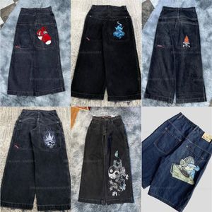 JNCO MENS JNCO Jeans für Herren Y2K Streetwear Hip Hop -Boxhandschuhe Grafikdruck Baggy Black Hosen Männer Frauen Harajuku Gothic Wide 3329