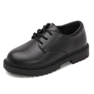 Flat shoes Boys Shoes Children Leather Shoes For Big Kids Teenagers Size 27-38 For Big Boy Formal Wedding Shoes British Style Simple Black L0824