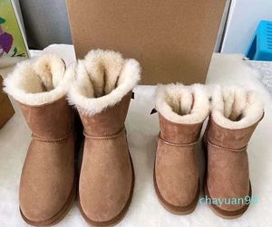 2023-Women Wstbon Snow Boots Nowa design dziewczyna i dziecko zimowe kostki buty