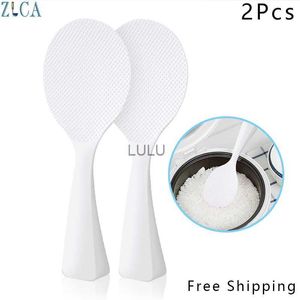 ZLCA Rice Scoop Arroz Branco Paddle Plástico Folha de refeição não Bastes de cozinha colheres de sopa de arroz ferramentas de cozinha de cozinha de arroz hkd230810