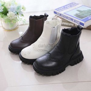 Boots Children Chelsea Boots Fretwork British Style Kids Short Boots Short Winter Zipper Fashion Platfor