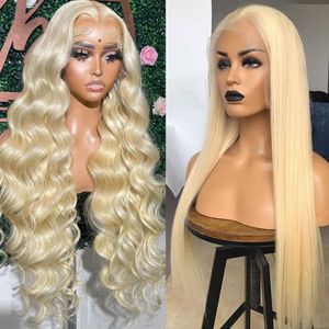 613 Honey Blonde Color 13x4 Hd Lace Human Hair Wigs for Women Brazilian Body Wave Wig Straight 13x6 Transparent Lace Frontal Wig