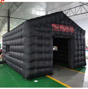 卸売7x5mx4m（23x16.5x13.2ft）屋外アクティビティ無料航空船カスタムインフレータブルディスコライトナイトクラブブラックパーティーキューブバーテントインフレータブルナイトクラブテント