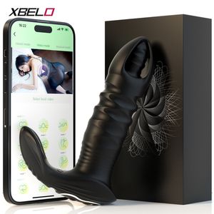 Slip Mutandine Bluetooth APP Controllo Spinta Butt Plug Vibratore anale Giocattoli sessuali per uomo Donna Culo Dildo Proiettile Buttplug Massaggiatore prostatico 230824