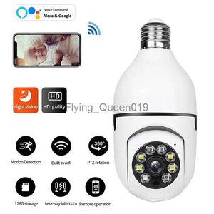 5G Bulb E27 Surveillance Camera Full Color Night Vision Automatic Human Tracking Zoom Indoor Security Monitor Wifi Camera HKD230812