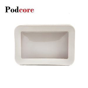 Sacchetti cosmetici custodie per latte per il toilette trasparente semplice borse di stoccaggio con cerniera di grande capacità Case in plastica in plastica in PVC sacca cosmetica impermeabile 230823