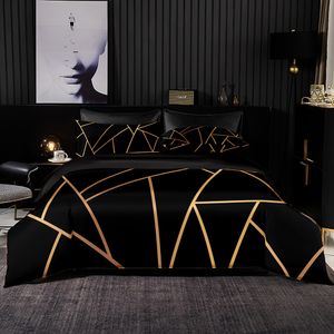 Conjuntos de cama Conjunto de cama de estilo minimalista Conjunto de edredão 240x220 com travesseiro preto 200x200 capa de colcha gêmea size de tamanho da rainha king lençol