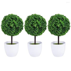 Fiori decorativi simulazione in vaso bonsai desktop ornament palla di ciliegia artificiale imitazione imitazione verde decorazione verde plastica