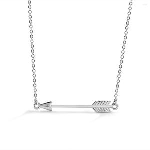 Zincirler Chic 925 STERLING Silver Cupid'in Ok Kolye Kolye Kadın Girlr Dainty Başlangıç ​​Ceza Gümüş/Altın Güzel Takı Hediyesi