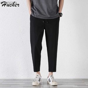 Huncher Mens Ice Silk Nylon Joggers Men 2022 Basic Summer Quick Dry Light Sweatpants Elastic Oncigor RunningPantsLF20230824。