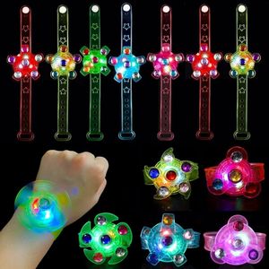 Spinning Top 25 Pack LED Light Up Fidget Spinner Bracelets Party Favors For Kids Glow in The Dark Party Supplies Birthday Gifts Treasure Box 230818