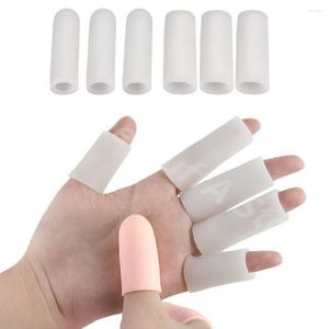 Guanti monouso Tubo in gel di silicone Bendaggio per le mani Protezione per le dita Sollievo dal dolore Cappuccio per il pollice Copertura antiscivolo Punta delle dita per Hamburger Pizza Cibo