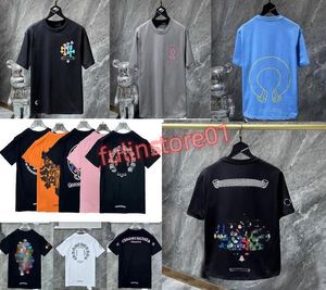 Novo estilo mens clássico camiseta coração moda ch balck de alta qualidade marca carta sânscrito cruz padrão suéter t-shirts designers cromos pulôver tops hip hop xt1