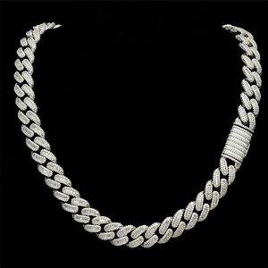 Custom Iced Out Cuban Link Chain 18K 24K Gold Plated Hip Hop Necklace Bracelet Diamond Moissanite Cuban Chain For Men Jewelry