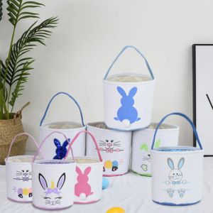 New Easter Basket Egg Decorations Party Favor Rabbit Storage Basket Hand-held Bucket Wholesale CC