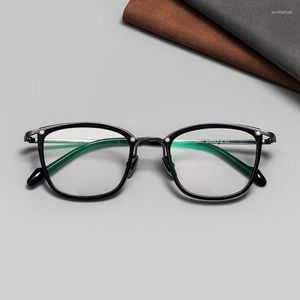 Sonnenbrillen Frames Square Full Rim Optical Gläser Rahmen für Männer Frauen Vintage Titan Acetat Myopia Brille Ultraleicher Rezept