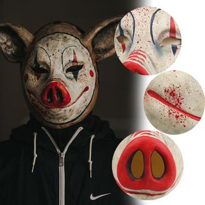 Maschere per feste Halloween Clown Pig Mask in lattice Cosplay Scarino Mascheri di animali divertenti Maschere unisex Horror Horror Masquerade Costume Accessori Costumi Props 230823