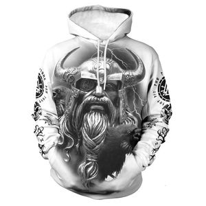 Men's Hoodies Sweatshirts Viking Raven Delicate Nordic Totem Printed Overs Men Vintage Tattoo Streetwear Autumn Oversize Casual Loose Male Clothes 230823