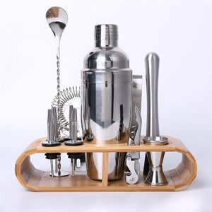 Bartending Kit Cocktail Shaker Set Kit Bartender Kit Shakers Stainless Steel 12-piece Bar Tool Set With Stylish Bamboo Stand C1904216p