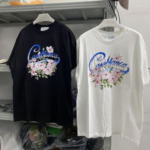 Camisetas masculinas Designer de impressão floral logotipo de impressão floral camisa masculina mulher tees tops casuais manga curta