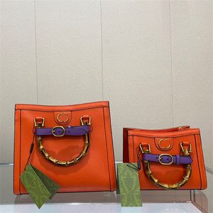 Diana Tote Bag Женщина роскошная бамбуковая сумочка сумочка апельсиновая сумка для плеч дизайнер бренд торговый мешок 2 размер винтажные мешки с крови