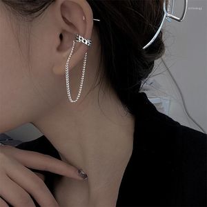 Brincos de backs kpop cor prata cor sem perfuração Clipe de ouvido para mulheres 1pc pendurar jóias de moda de corda de corda EF075