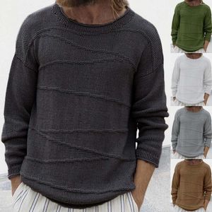 Men's Sweaters Autumn And Winter Casual Round Neck Long Sleeve Vacation Outdoor Knit Wool Sweater Top Coat Storage Bag Nightwear