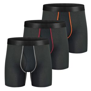 Underpants 3pcs Definir shorts de boxer longos homens calcinha malha respirável roupas íntimas masculinas para a caixa de boxershorts sexy homme gay 230823