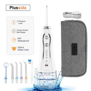 Other Oral Hygiene Irrigator 6pcs Tips USB Rechargeable Water Flosser Portable Dental Jet 300ML Waterproof Teeth Cleaner 5 Models 230824
