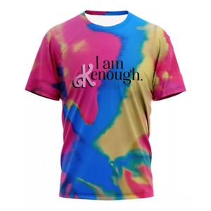 Homens camisetas Eu sou Kenough Merch Tie Dye T-shirt Moda Crewneck Manga Curta Tee Homens Mulheres Tshirt Série de TV Roupas Engraçadas 230824