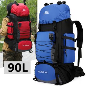 バックパッキングパック90Lトラベルキャンプバックパックリュックサックハイキングアーミークライミングバッグ