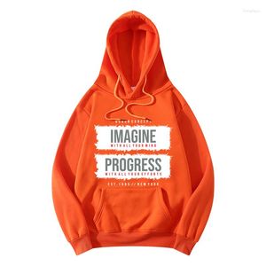 Men's Hoodies Brand For Men Oversize Orange Print Sweatshirt Jogger Winter Fleece Autumn Unisex Streetwear 2023 Fashion