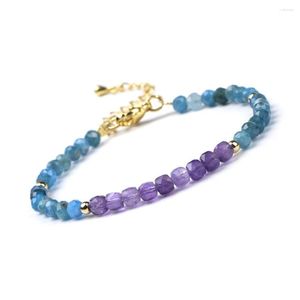 Strand Round and Cube Shape Facettered Amethyst Apatite Chrysoprase Garnet Mixed Natural Stone Bead Armband