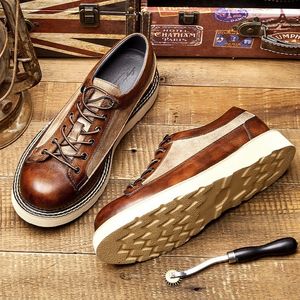 Scarpe eleganti per gli uomini estivi primaverili vintage in stile britannico fondo grido rotondo arroriti arrivano scarpe a basso taglio in pelle 230506 230823