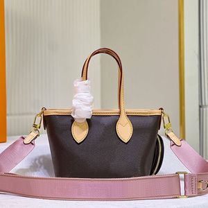 Kleine Tragbeutel Frauen Schulter Handtasche Verbundtasche Tasche Canvas Oxidiertes Leder Gold Hardware kreisförmiger Münz Brieftasche abnehmbarer Nylon gewebtes Stickerei mit breitem Gurt