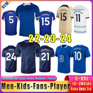 22 23 24 CFC Enzo Chelse Soccer Jerseys Mudryk 2023 2024 Nkunku Football Flor