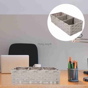 Desktop Storage Drawers Straw Box Bedroom Accessory Hushåll Container Basket Rectangular Case Home Iron HKD230812